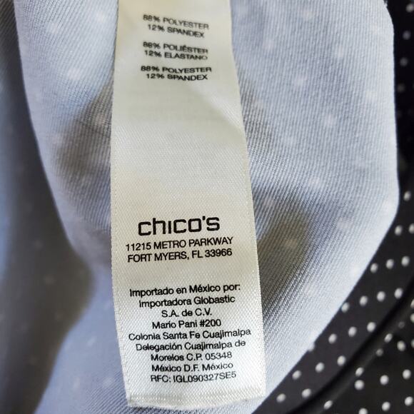 Chico's Black w/ White Polka Dots Ankle Length stretchy casual pants - Picture 6 of 9